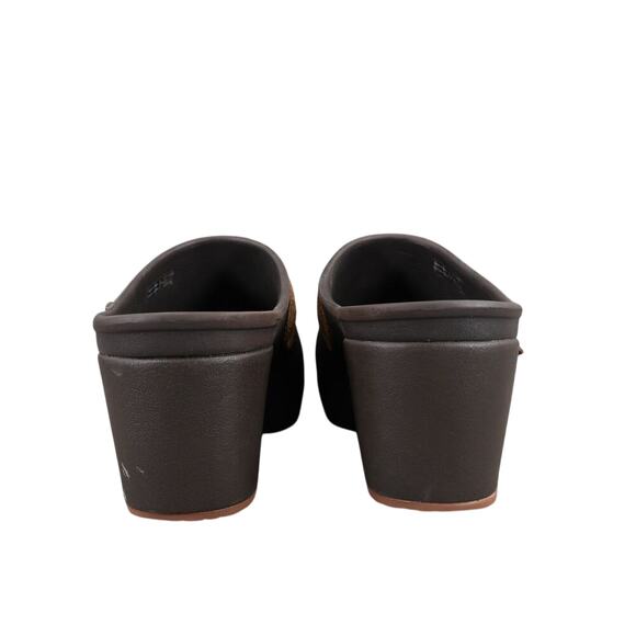 Crocs Shoe Women 9 Clog Slip On Comfort Fashion Rubber Leather Strap Brown Sarah - Picture 6 of 16